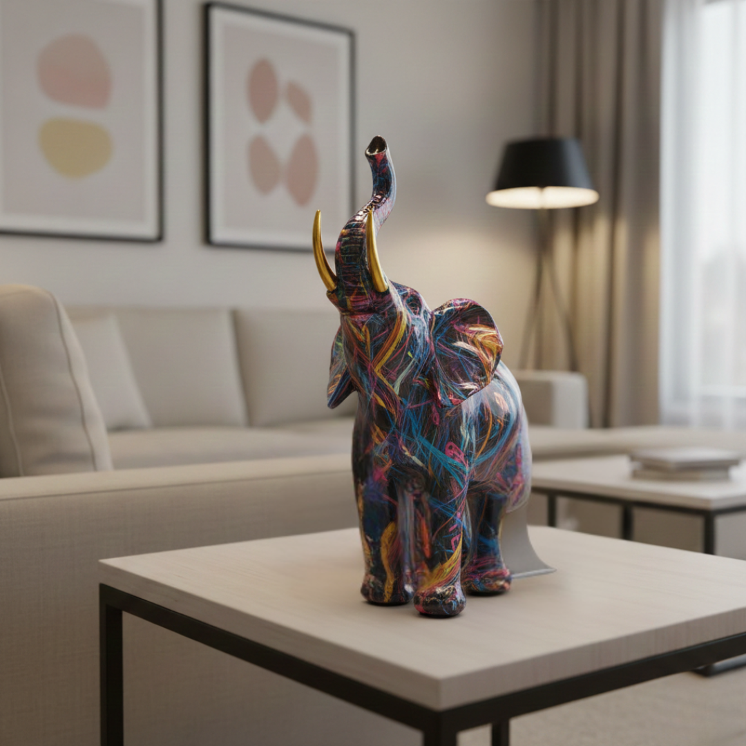 Colorful Elephant Art Sculpture
