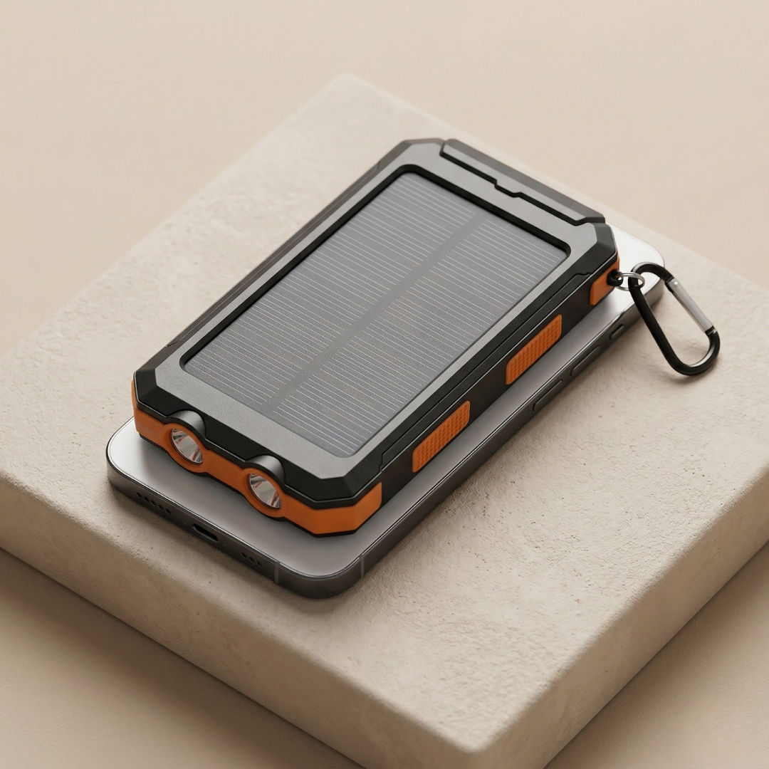Solar Power Bank with LED Light