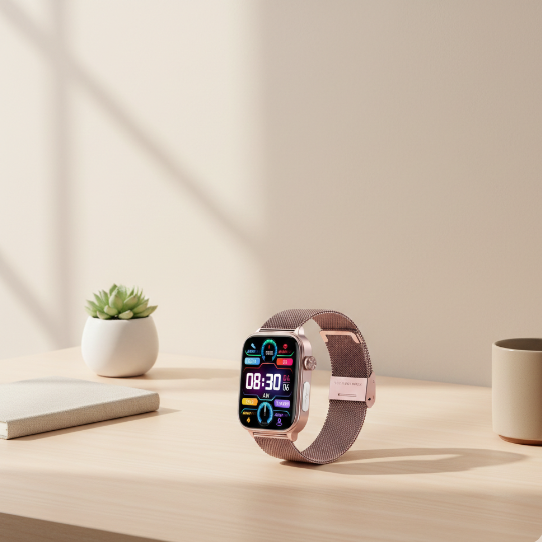 Smartwatch with AMOLED Display and Bluetooth Calling – Waterproof Everyday Smart Watch