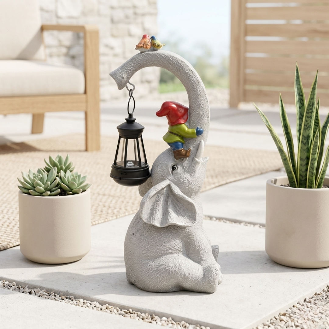 Solar Elephant Garden Lantern