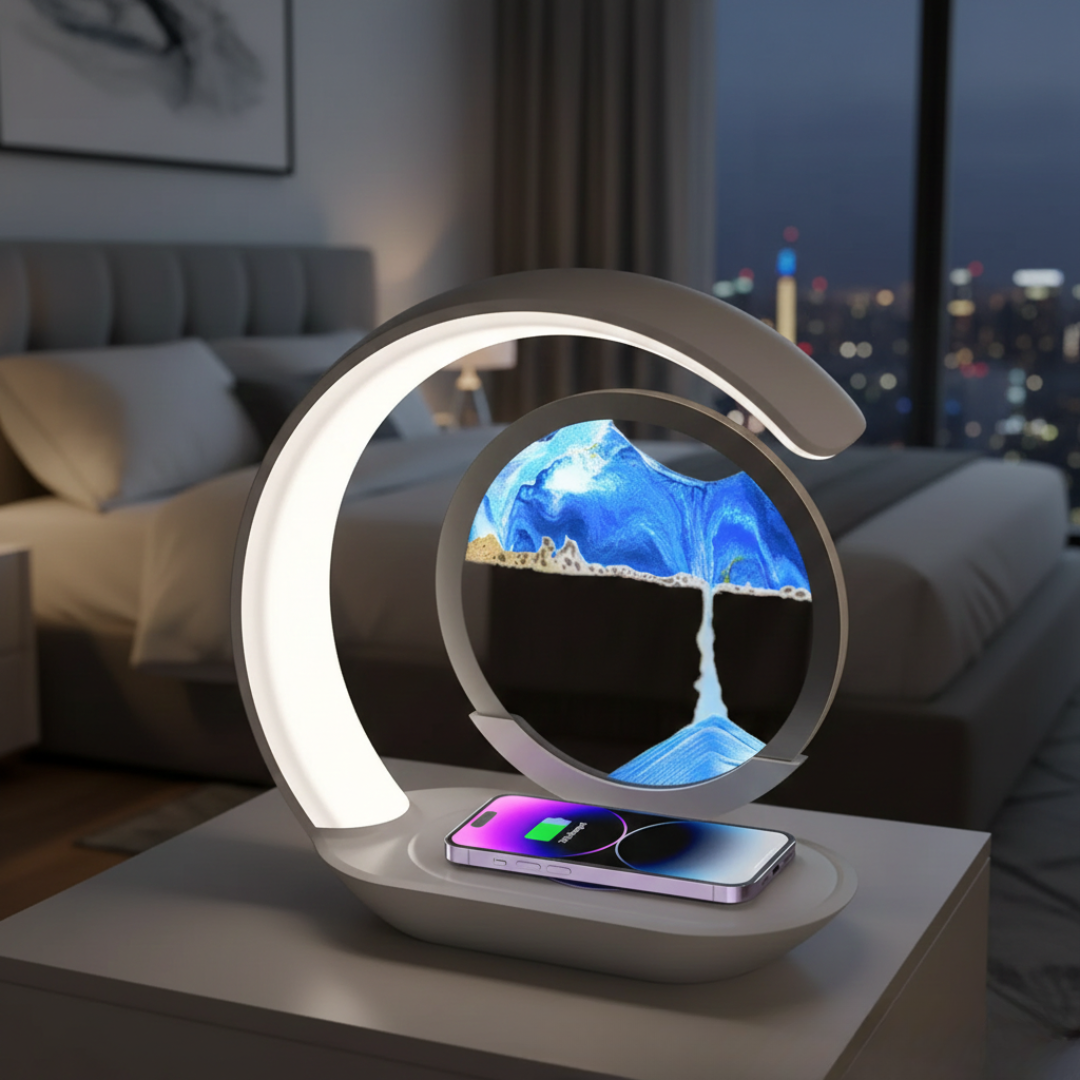Hourglass LED Table Lamp with Wireless Charging
