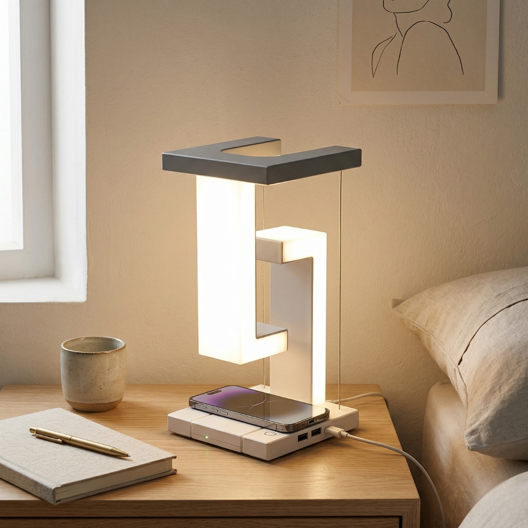Floating Desk Lamp with Wireless Charging