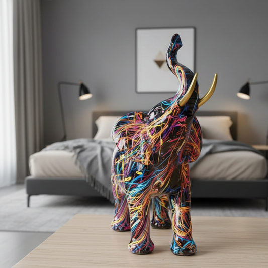 Colorful Elephant Art Sculpture