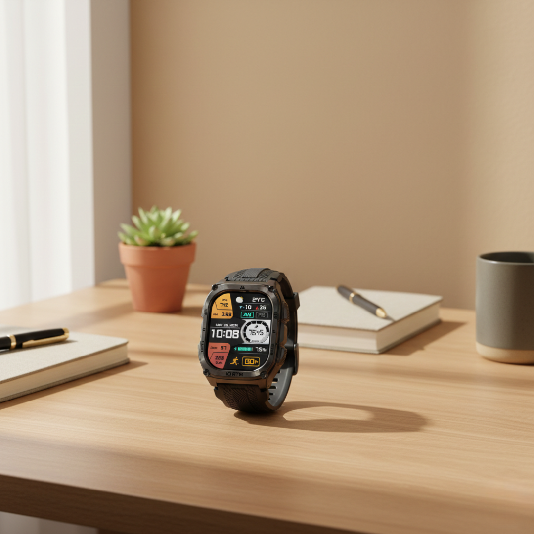 Military GPS Smartwatch – Rugged Outdoor Watch with AMOLED Display