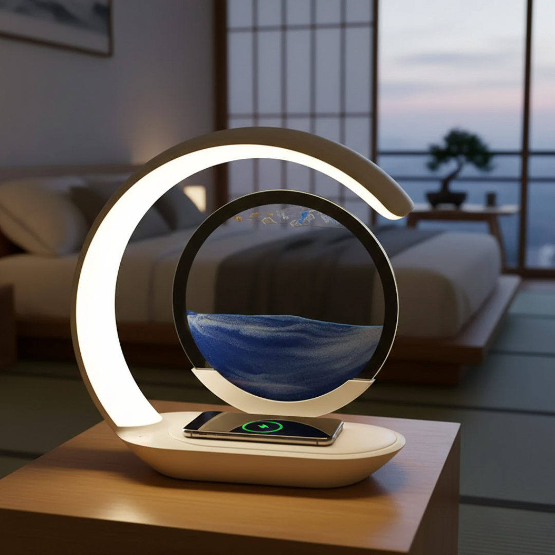 Hourglass LED Table Lamp with Wireless Charging