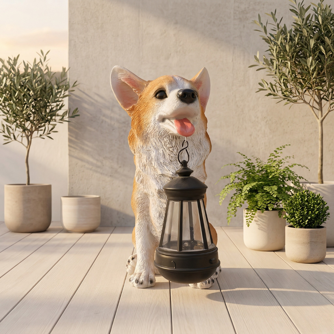 Solar Puppy Garden Ornament