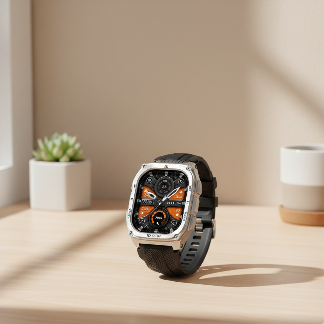 Military GPS Smartwatch – Rugged Outdoor Watch with AMOLED Display