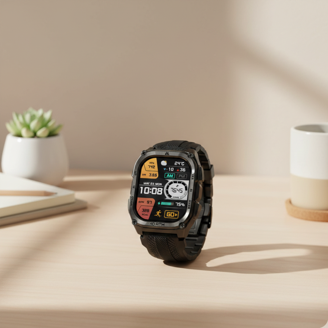 Military GPS Smartwatch – Rugged Outdoor Watch with AMOLED Display