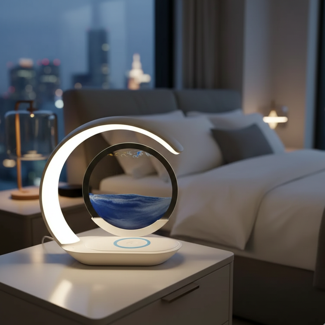 Hourglass LED Table Lamp with Wireless Charging