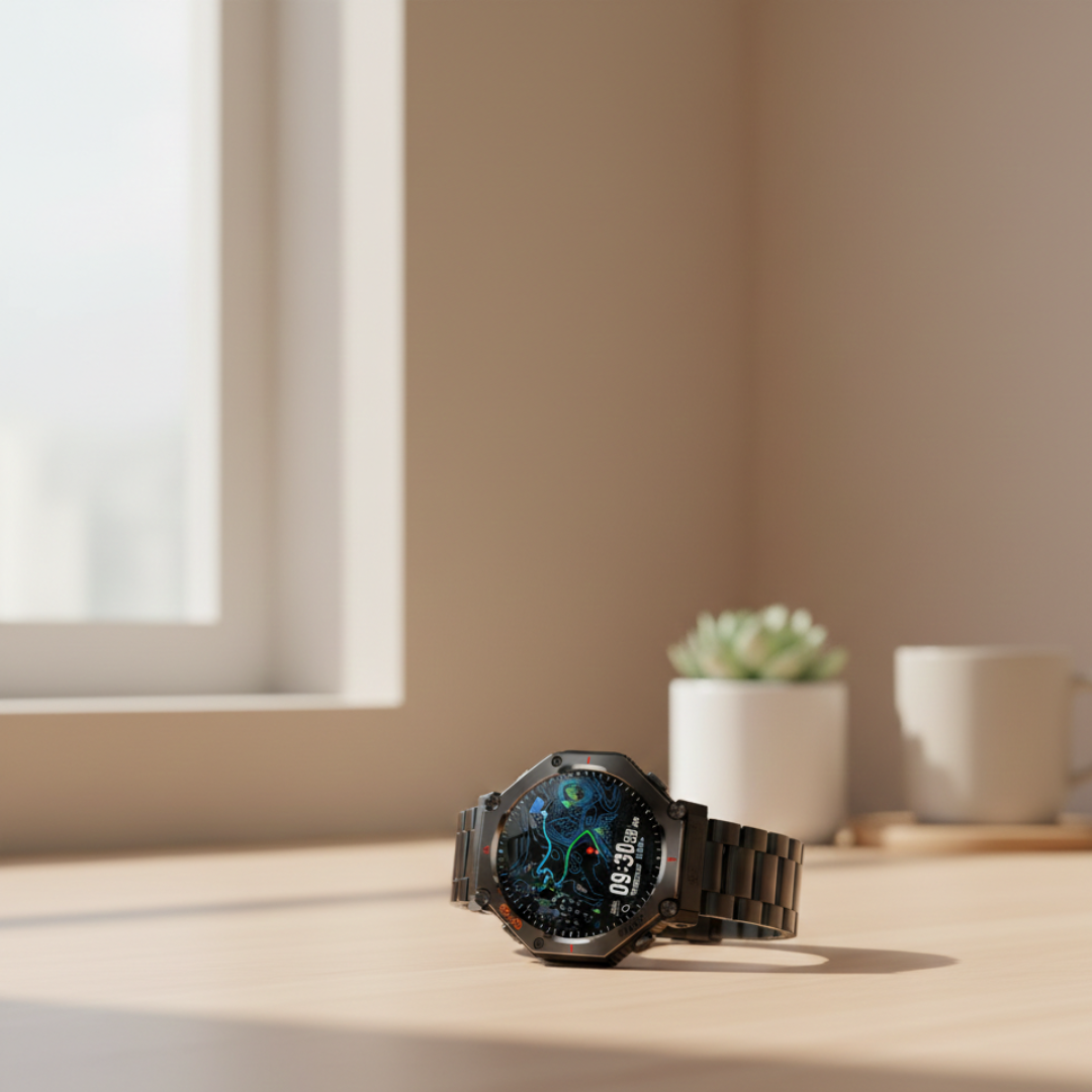 AMOLED GPS Smartwatch – Waterproof Outdoor Watch with Compass & Altimeter
