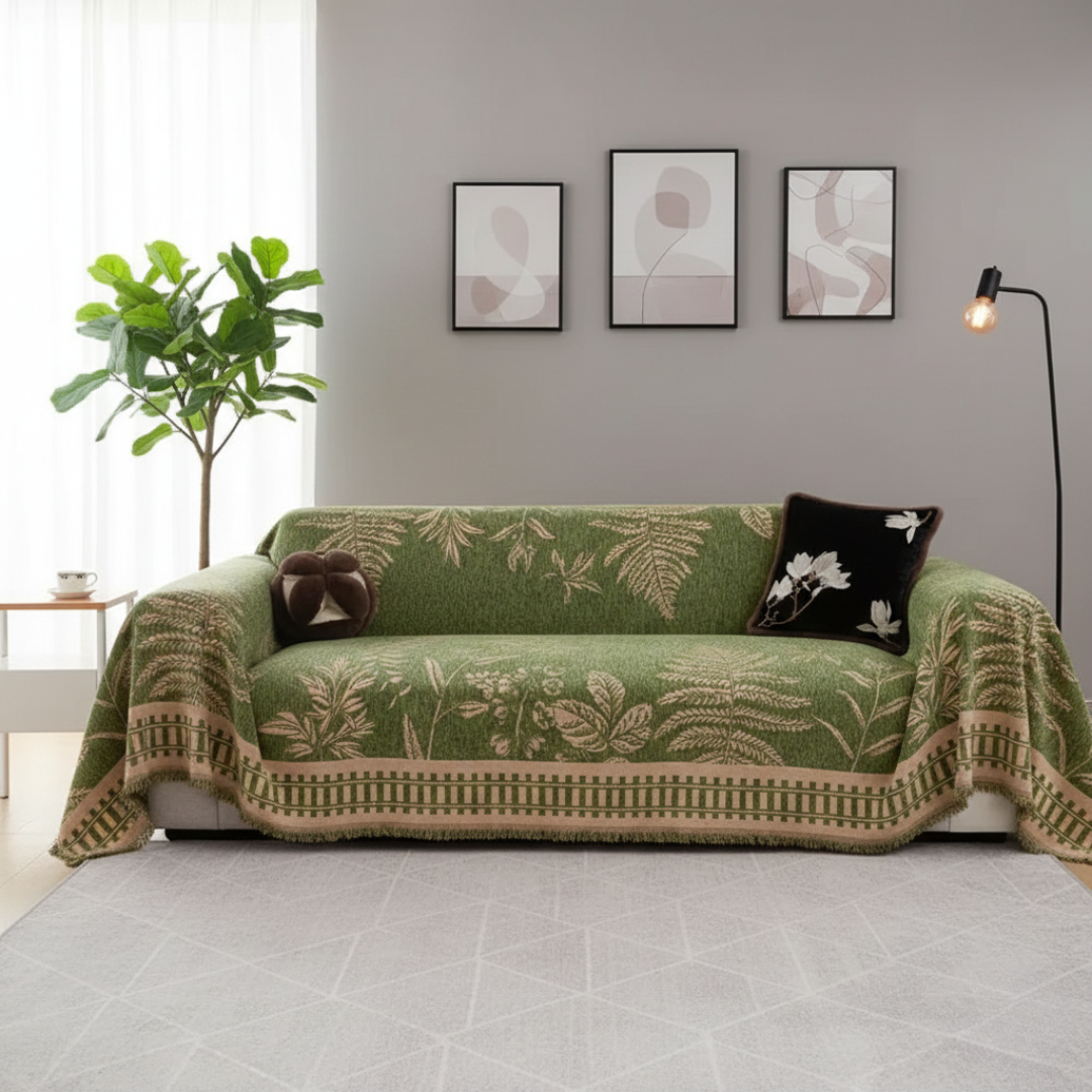 Floral Chenille Sofa Cover