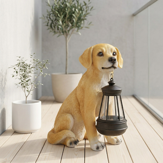 Solar Dog Garden Statue