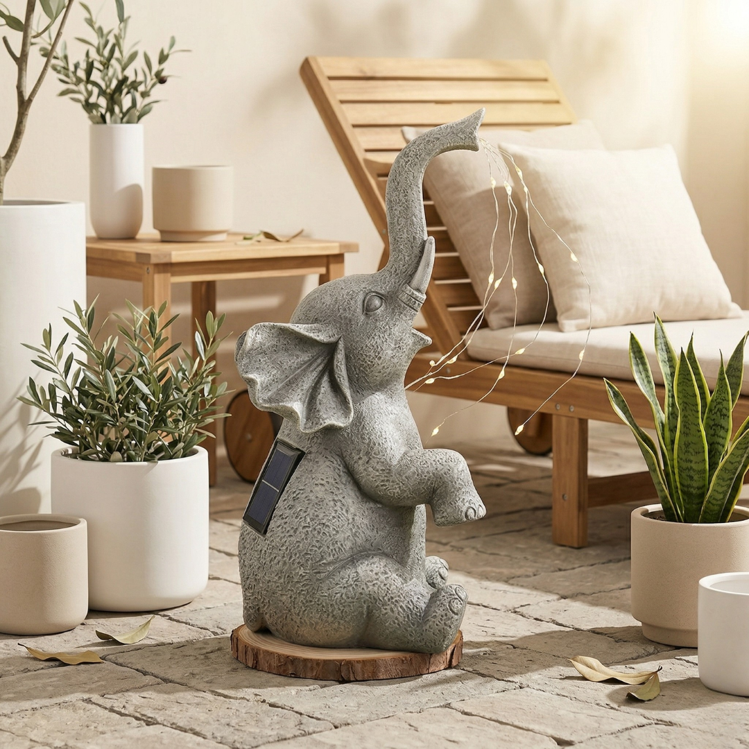 Solar Elephant Garden Ornament