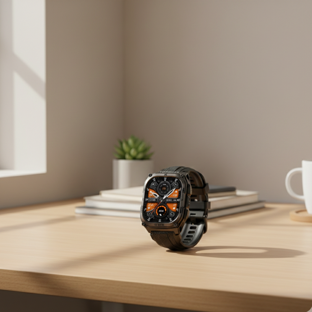 Military GPS Smartwatch – Rugged Outdoor Watch with AMOLED Display