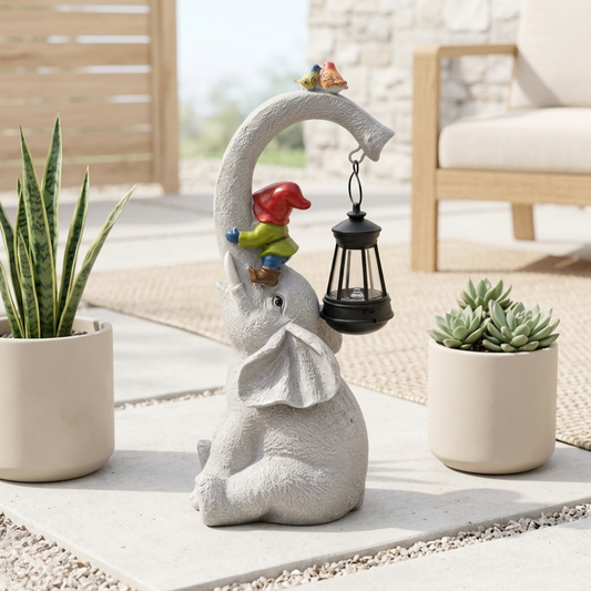 Solar Elephant Garden Lantern