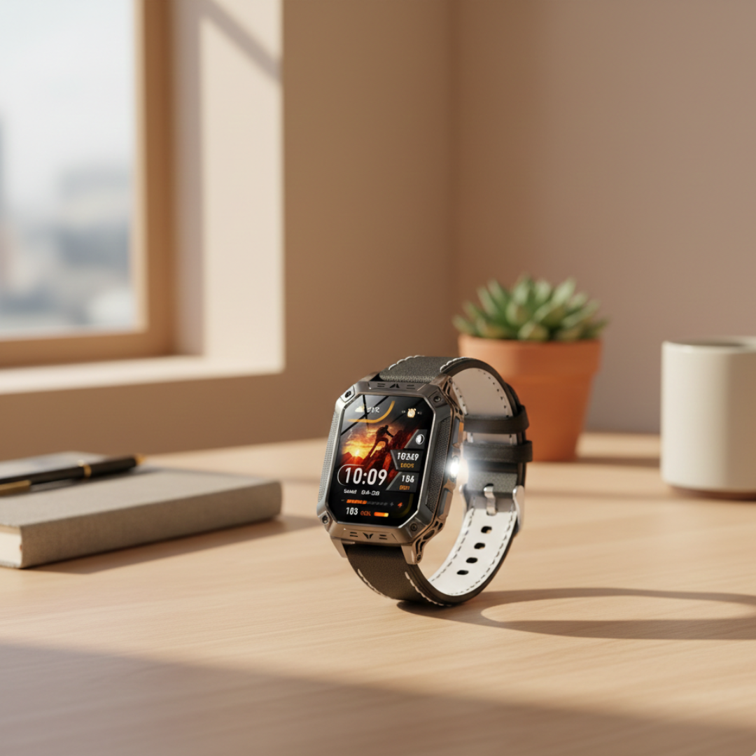 Outdoor Fitness Smartwatch with AMOLED Display – Waterproof Activity Tracker
