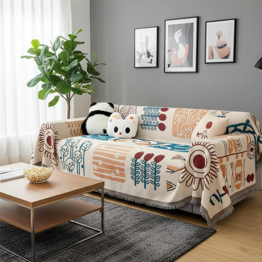 Boho Woven Couch Cover