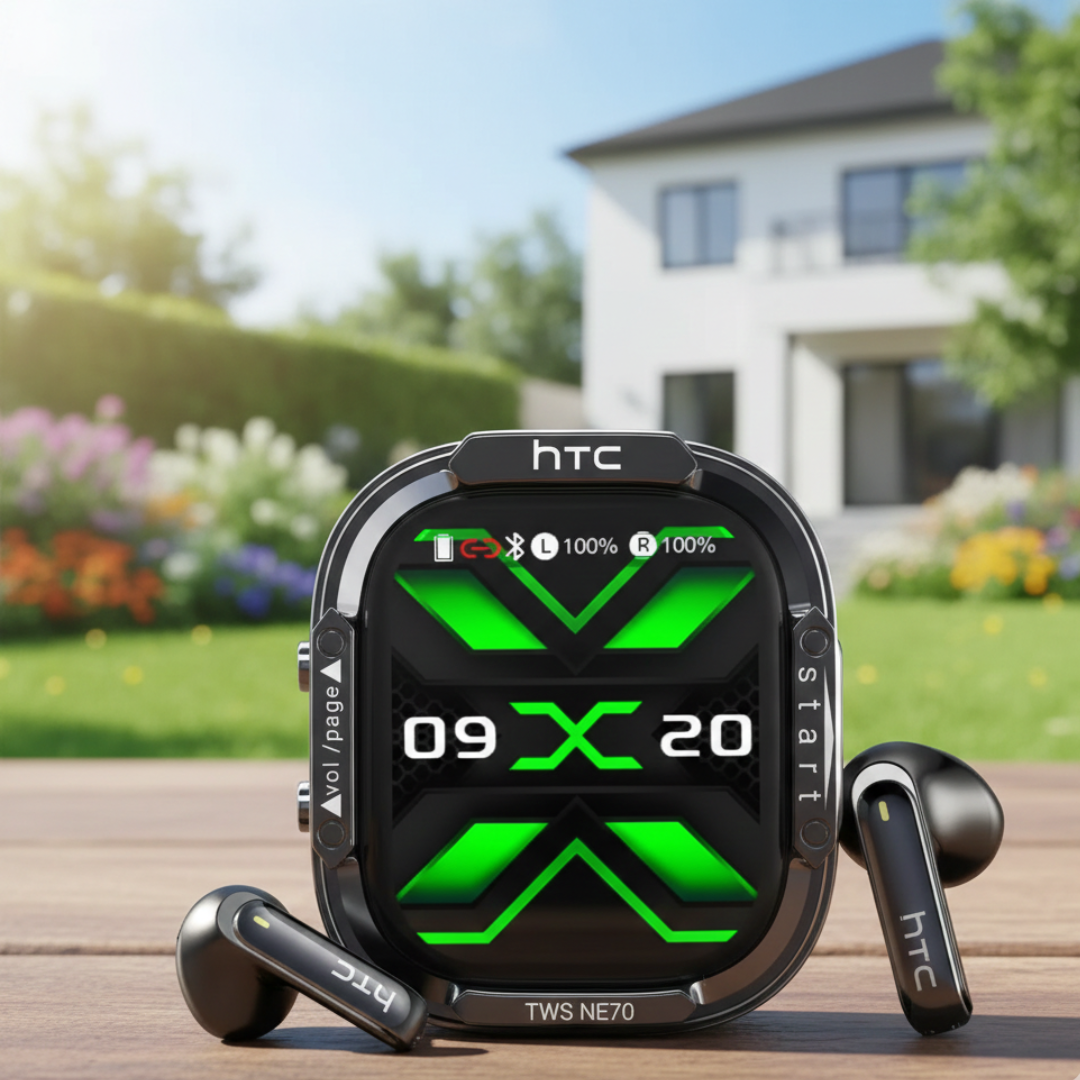 Wireless Earbuds with Touchscreen Case