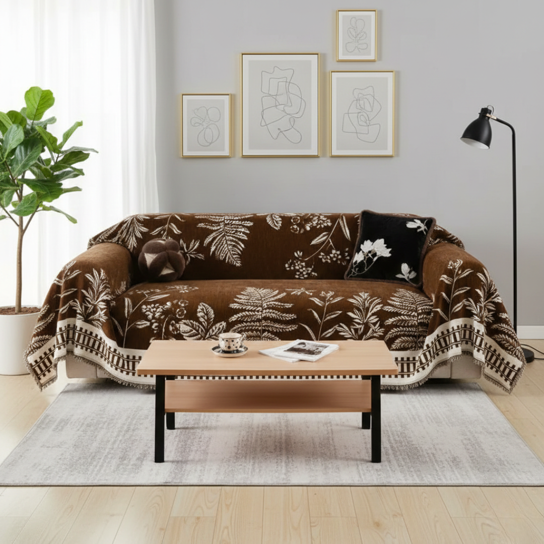 Floral Chenille Sofa Cover