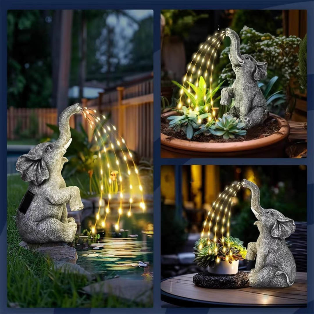 Solar Elephant Garden Ornament
