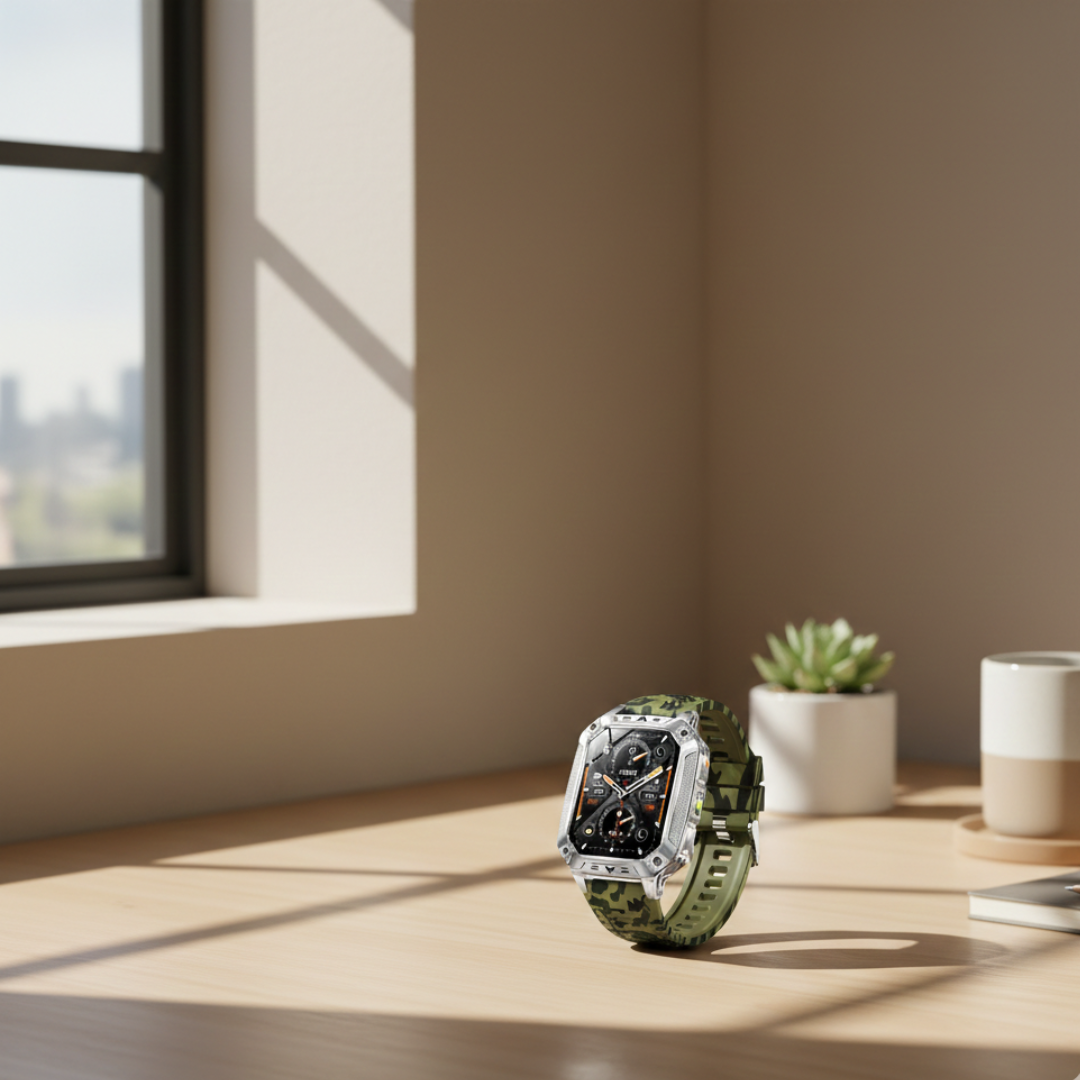 Outdoor Fitness Smartwatch with AMOLED Display – Waterproof Activity Tracker