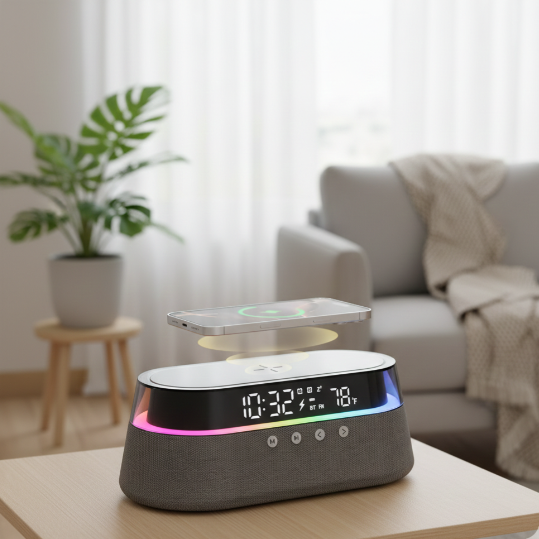 Smart Alarm Clock with Bluetooth Speaker