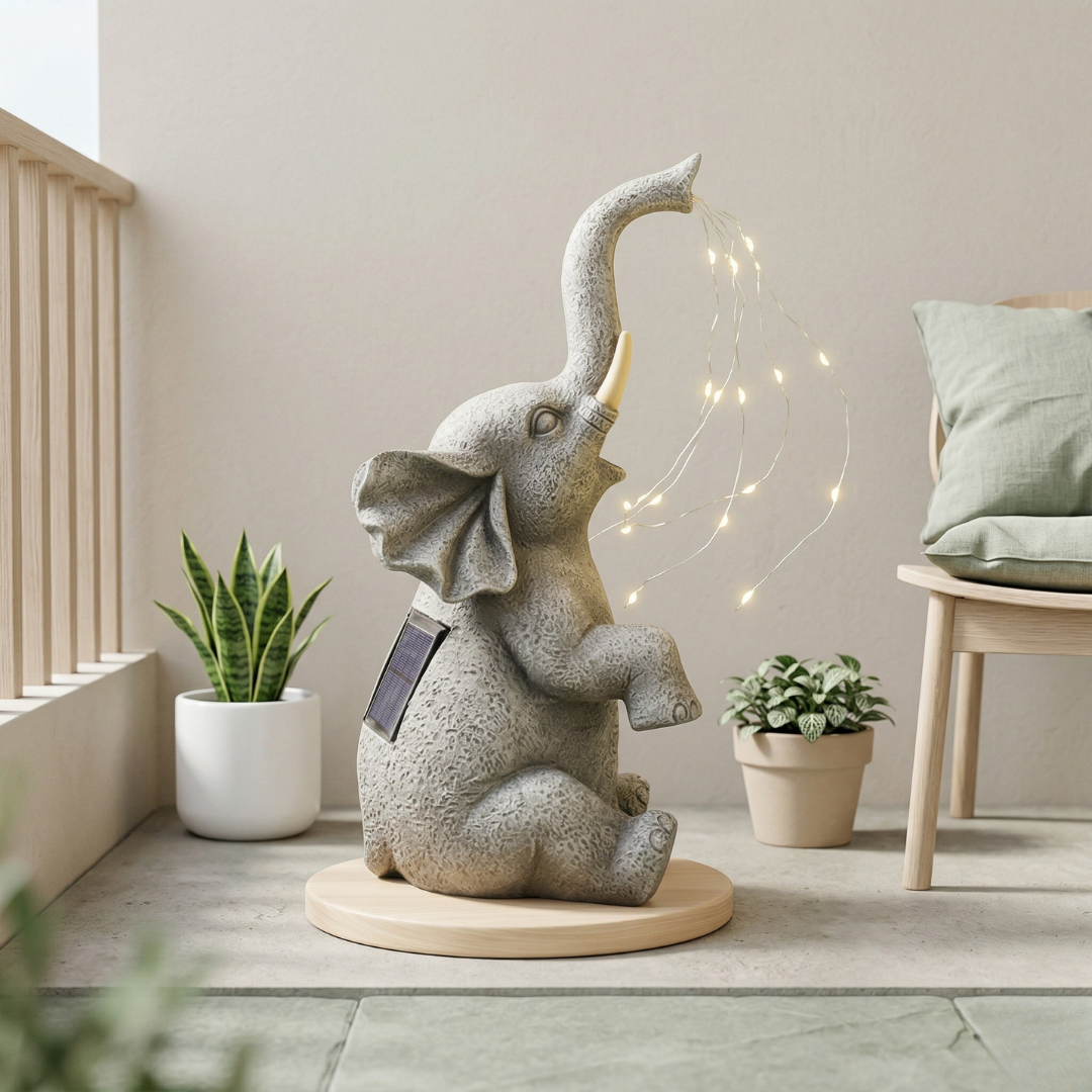 Solar Elephant Garden Ornament