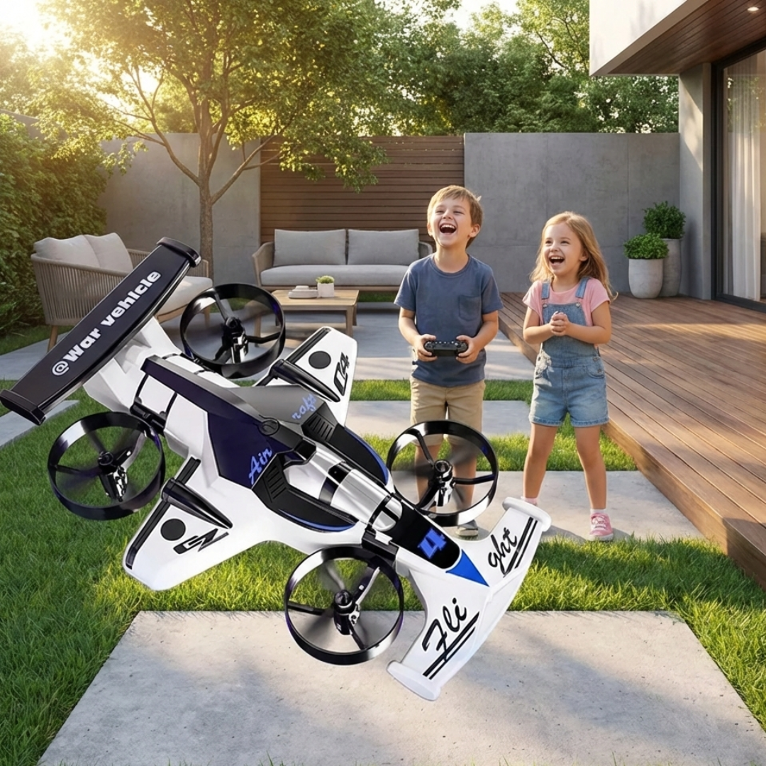 2-in-1 RC Stunt Car & Drone – 360° Rotating Remote Control Vehicle