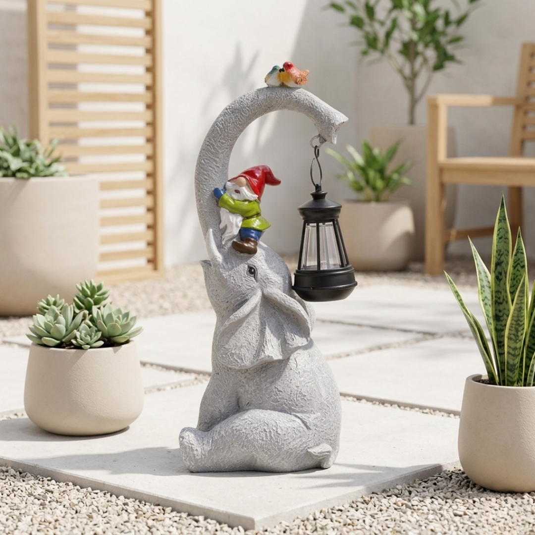 Solar Elephant Garden Lantern