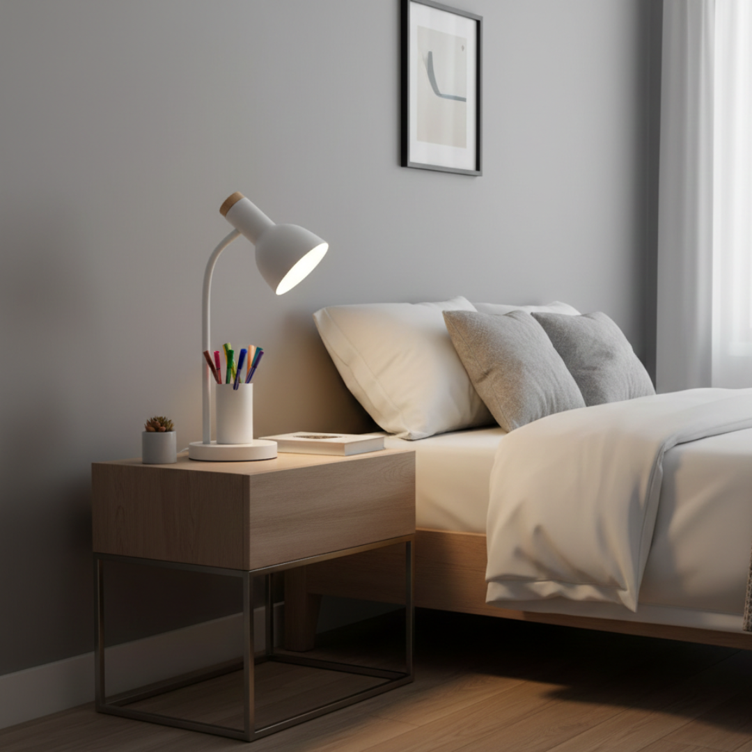 LED Desk Lamp with Pen Holder – Eye Protection Light for Study, Office & Bedroom