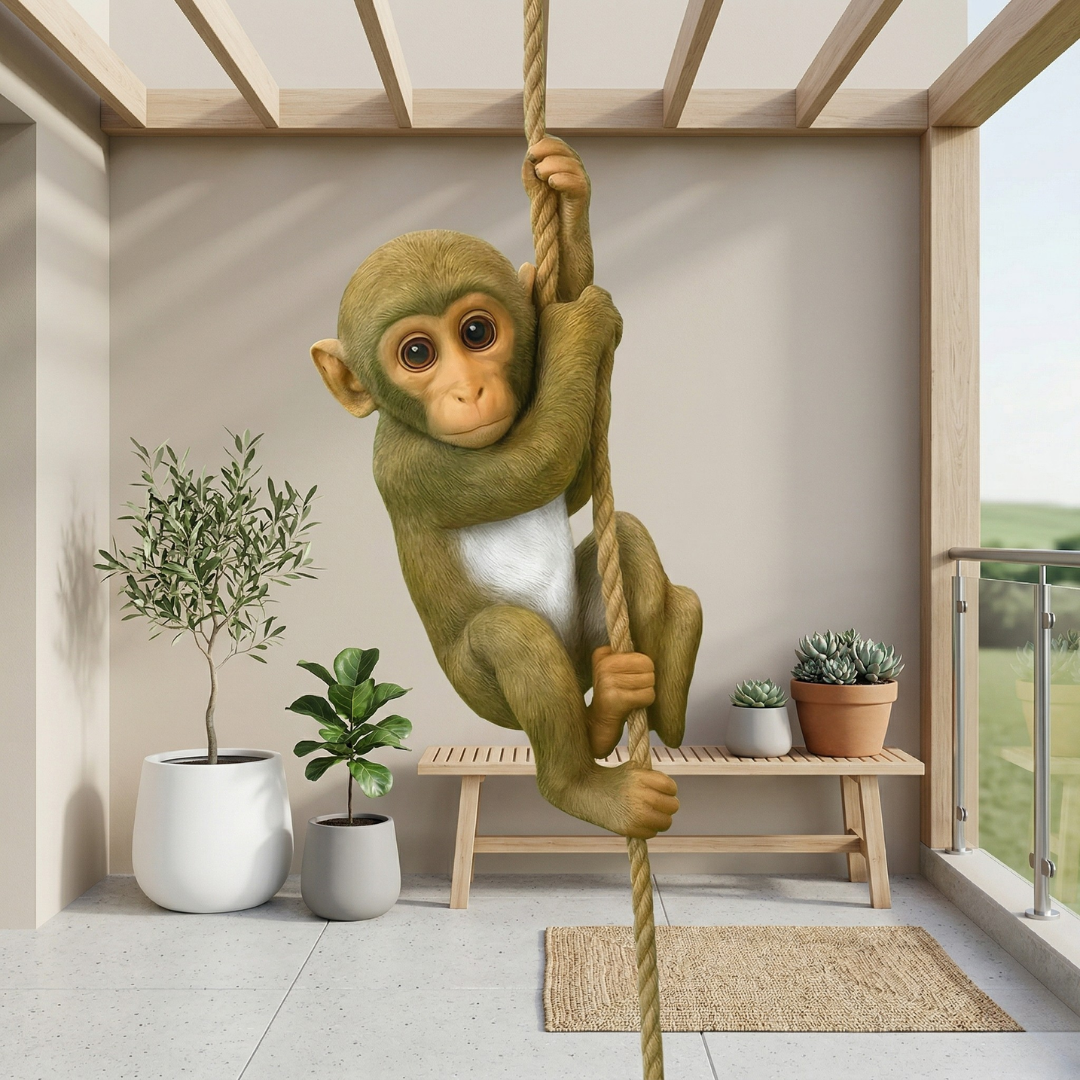 Climbing Monkey Garden Statue