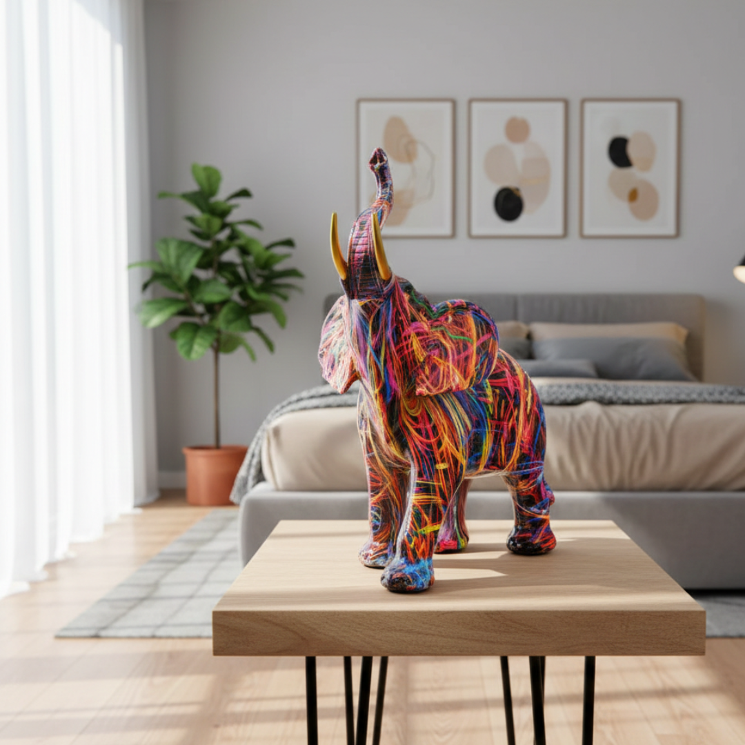 Colorful Elephant Art Sculpture
