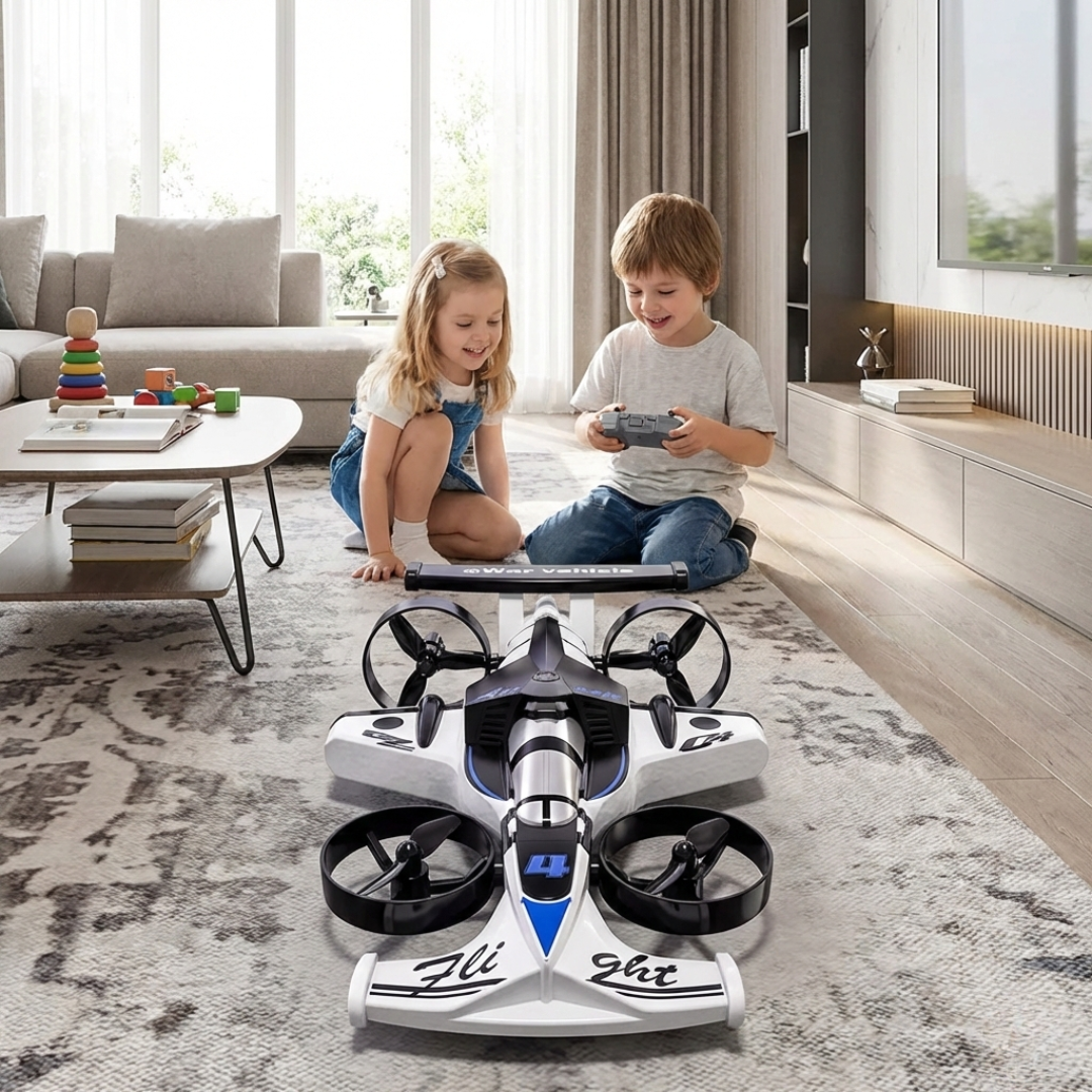 2-in-1 RC Stunt Car & Drone – 360° Rotating Remote Control Vehicle