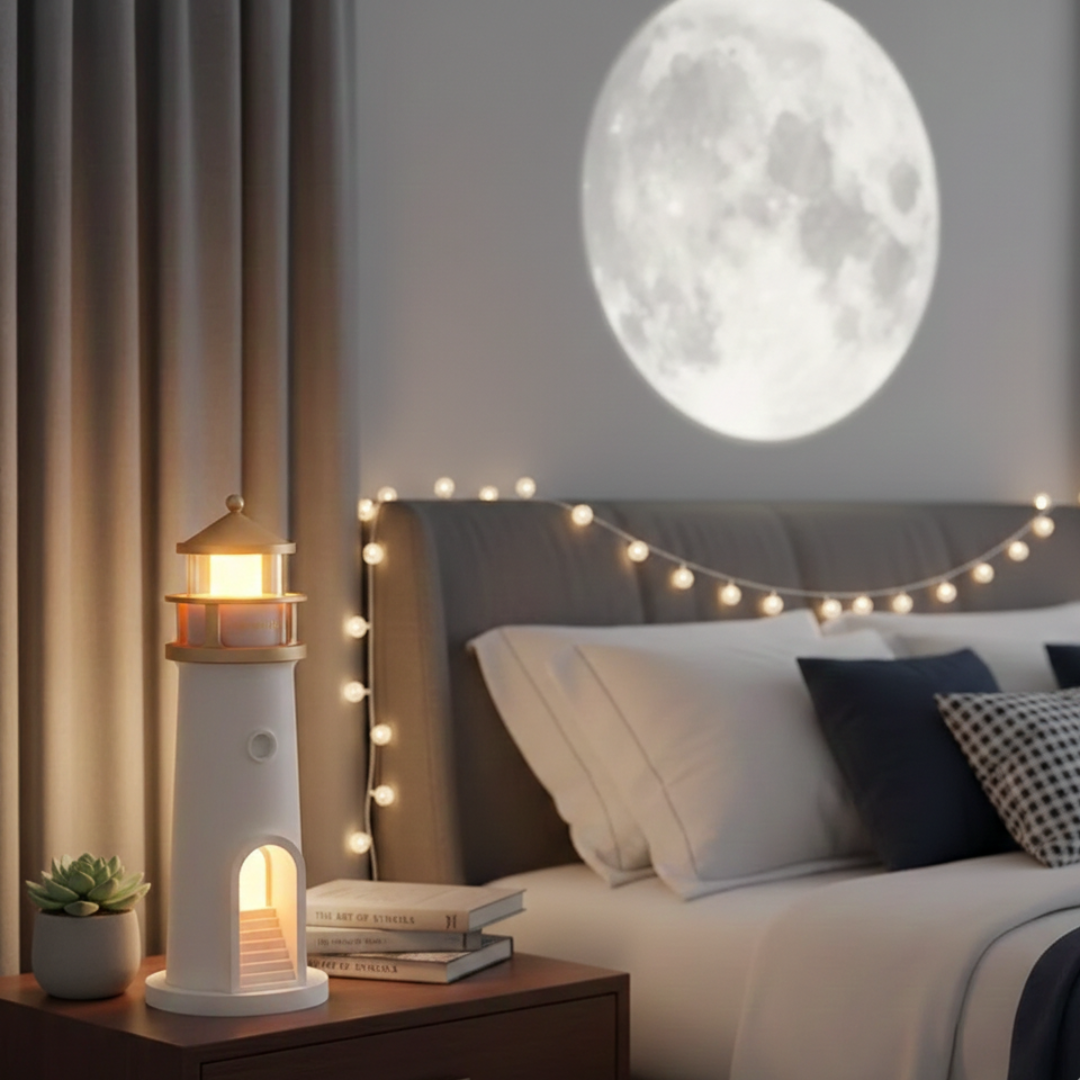Projection Night Light with Bluetooth Speaker – LED Ambient Lamp for Bedroom, Relaxation & Sleep