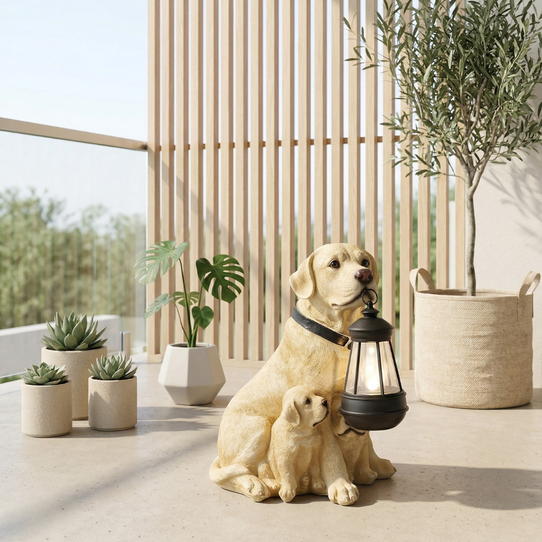 Solar Puppy Garden Ornament
