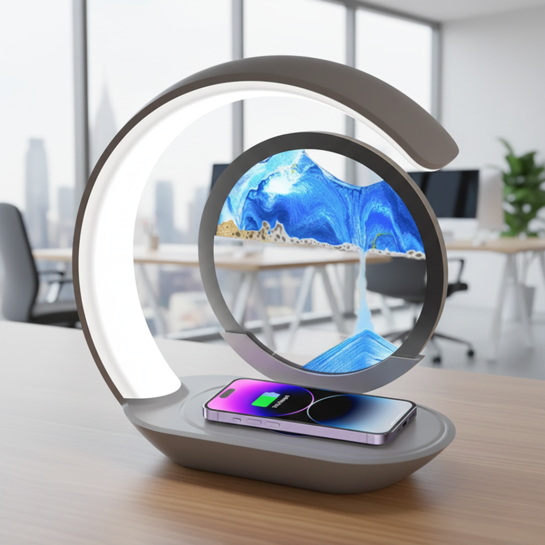 Hourglass LED Table Lamp with Wireless Charging