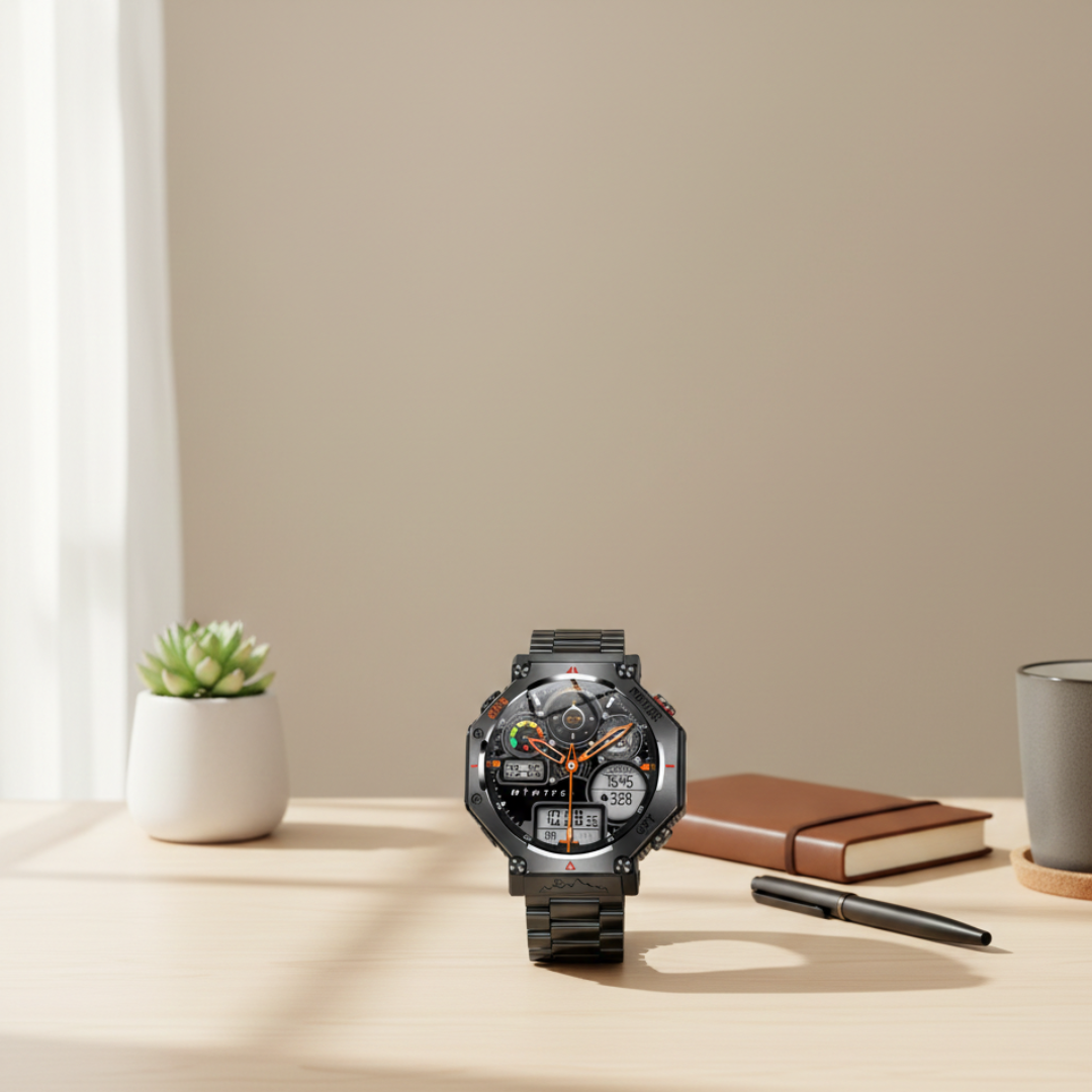 AMOLED GPS Smartwatch – Waterproof Outdoor Watch with Compass & Altimeter