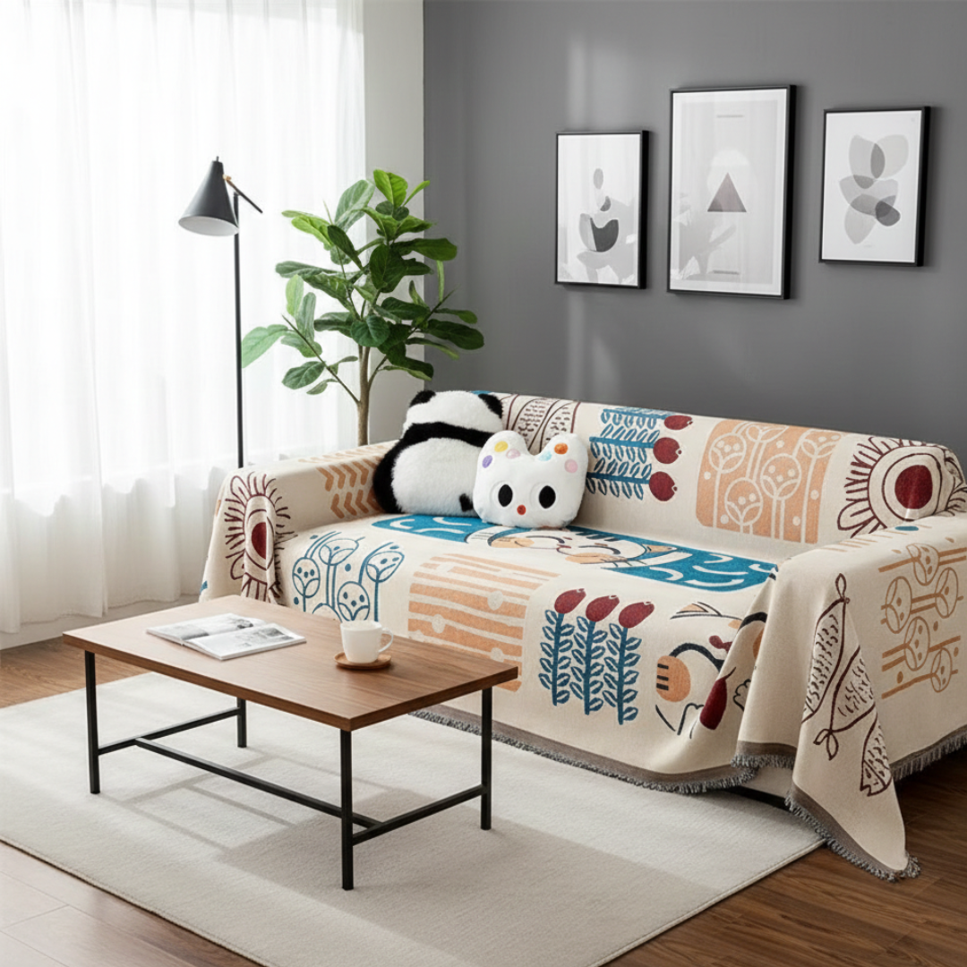 Boho Woven Couch Cover