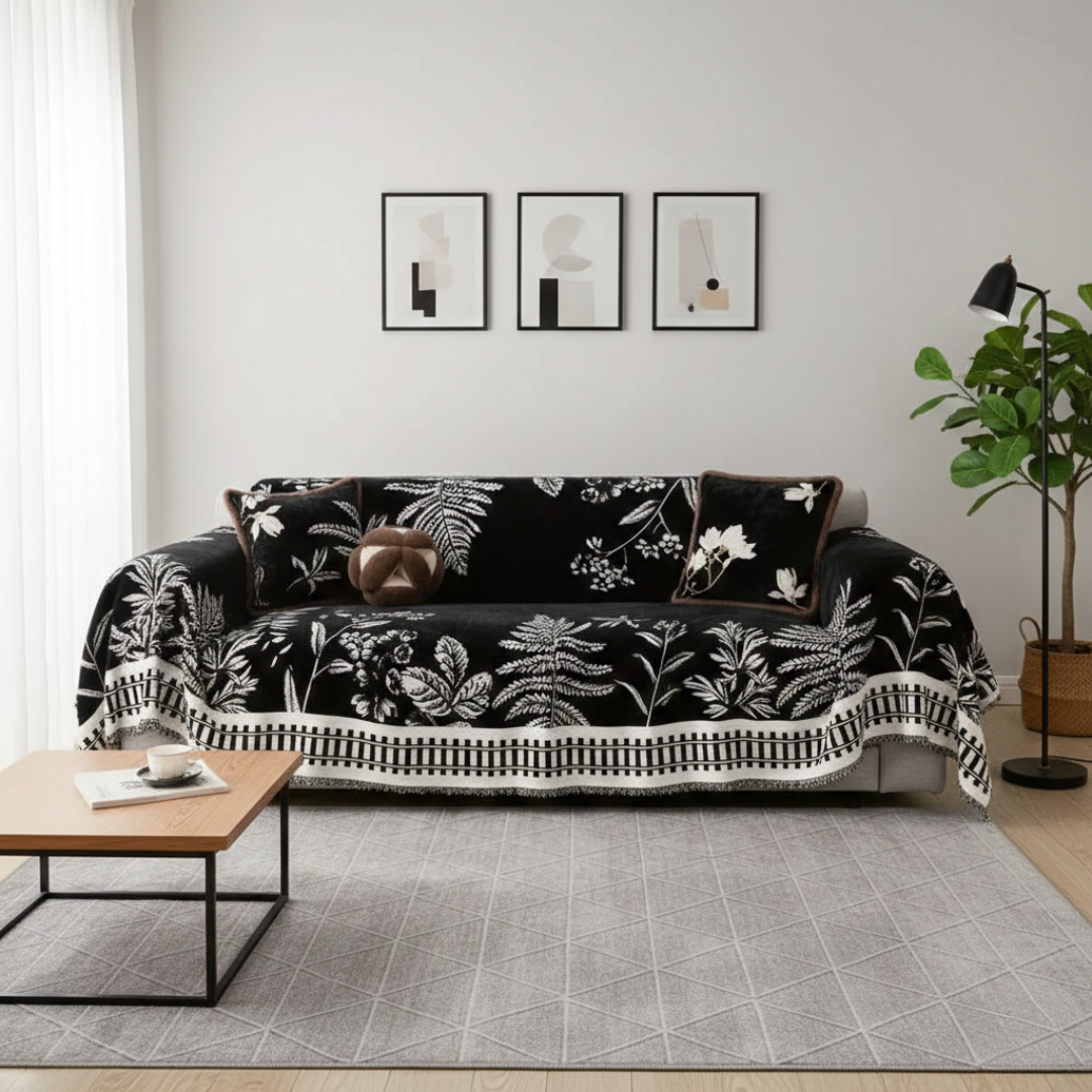 Floral Chenille Sofa Cover