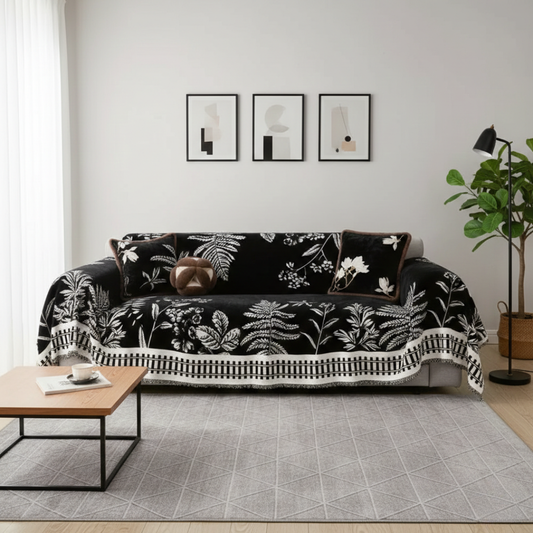 Floral Chenille Sofa Cover