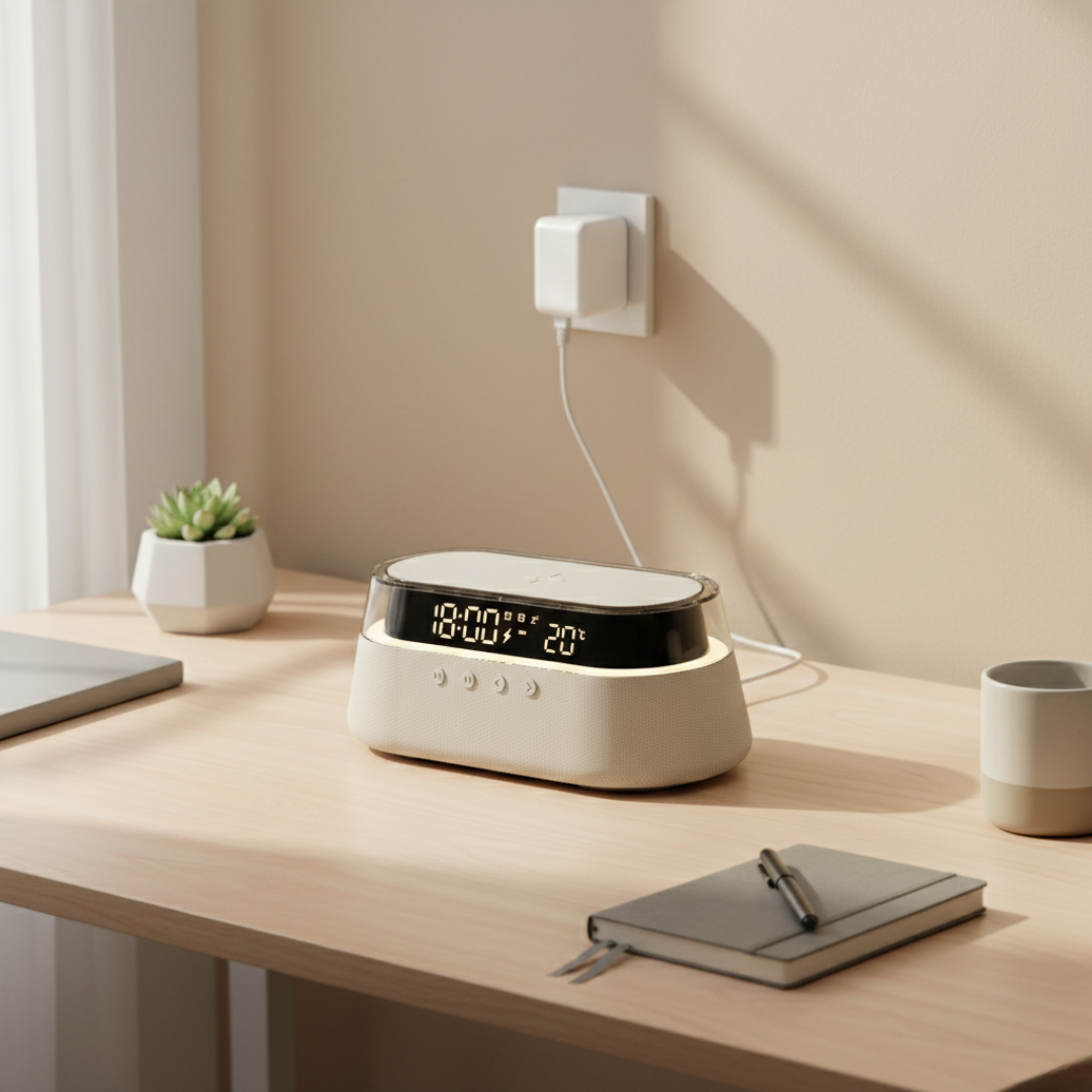 Smart Alarm Clock with Bluetooth Speaker