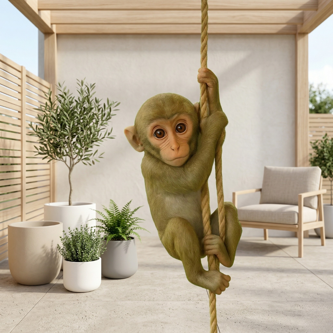 Climbing Monkey Garden Statue