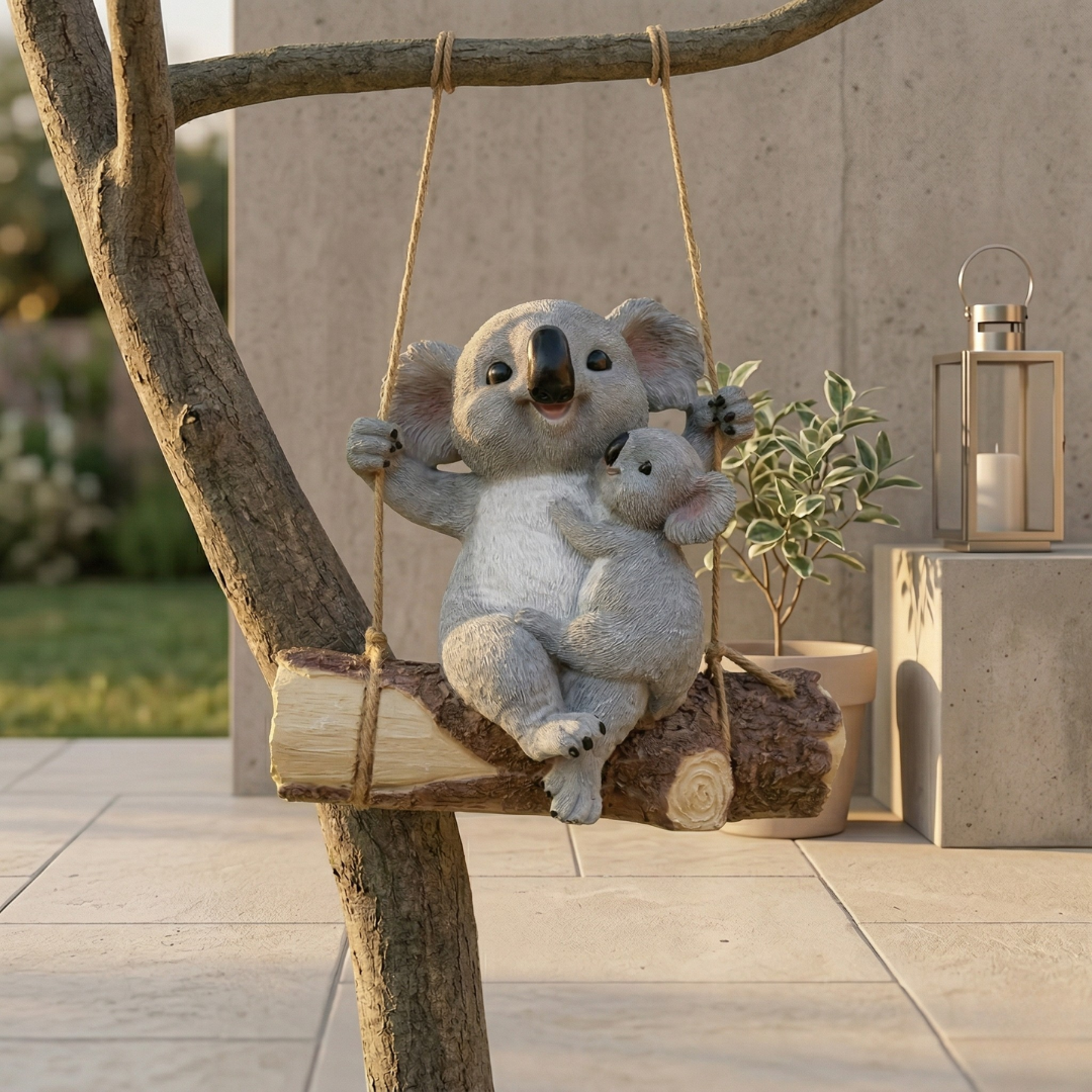 Koala Garden Swing Figurine