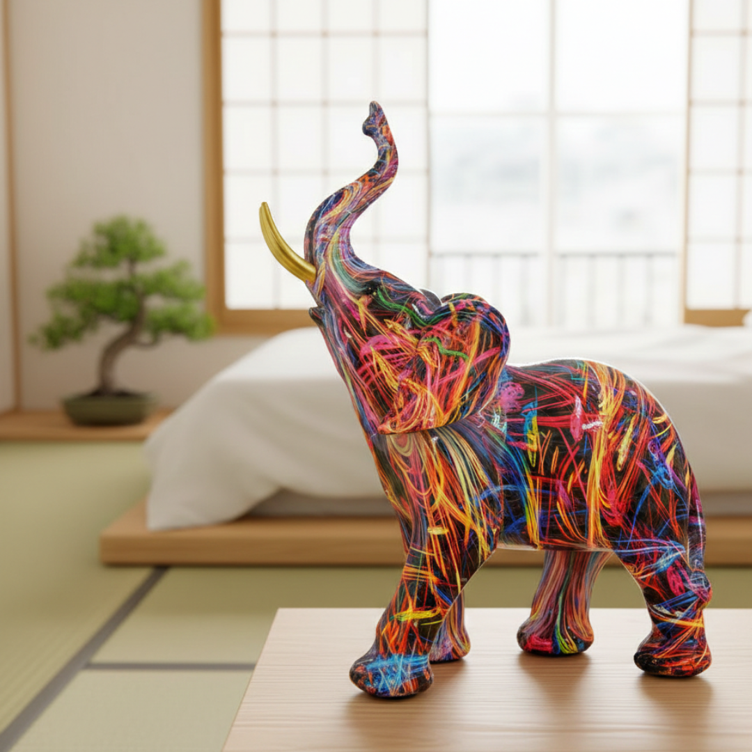 Colorful Elephant Art Sculpture