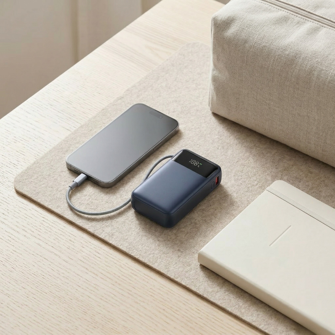 Power Bank with Built-in Cable