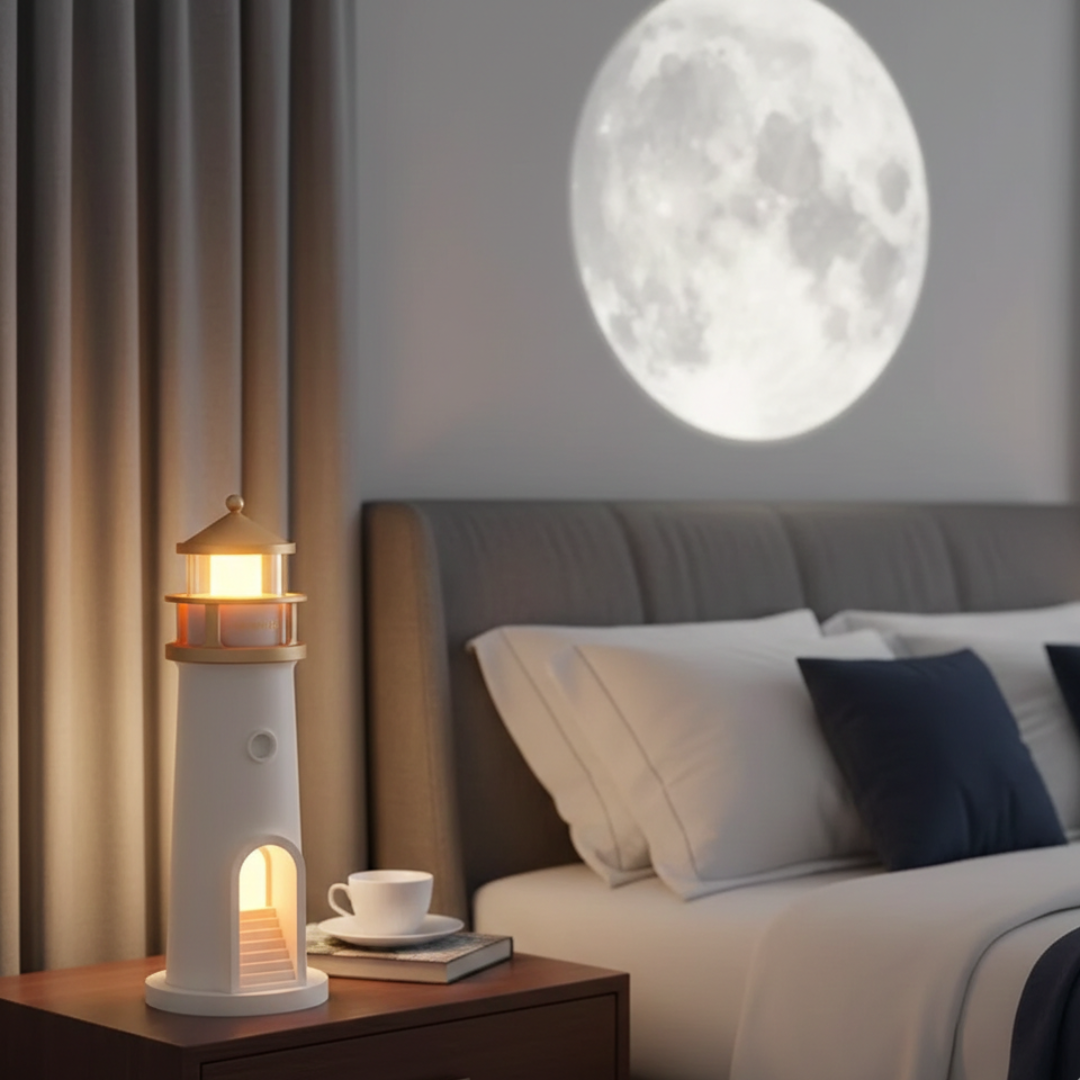 Projection Night Light with Bluetooth Speaker – LED Ambient Lamp for Bedroom, Relaxation & Sleep