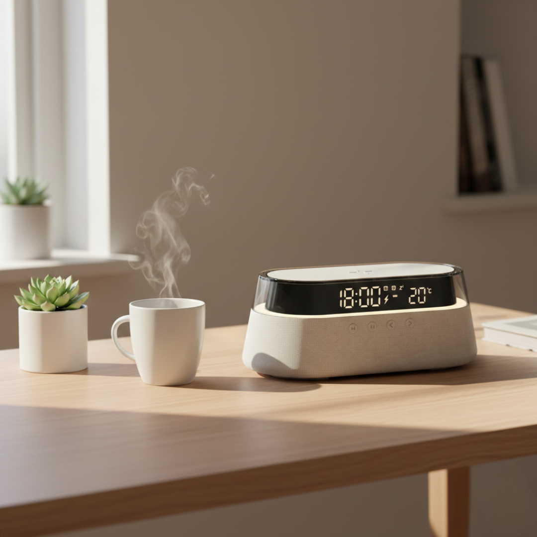 Smart Alarm Clock with Bluetooth Speaker