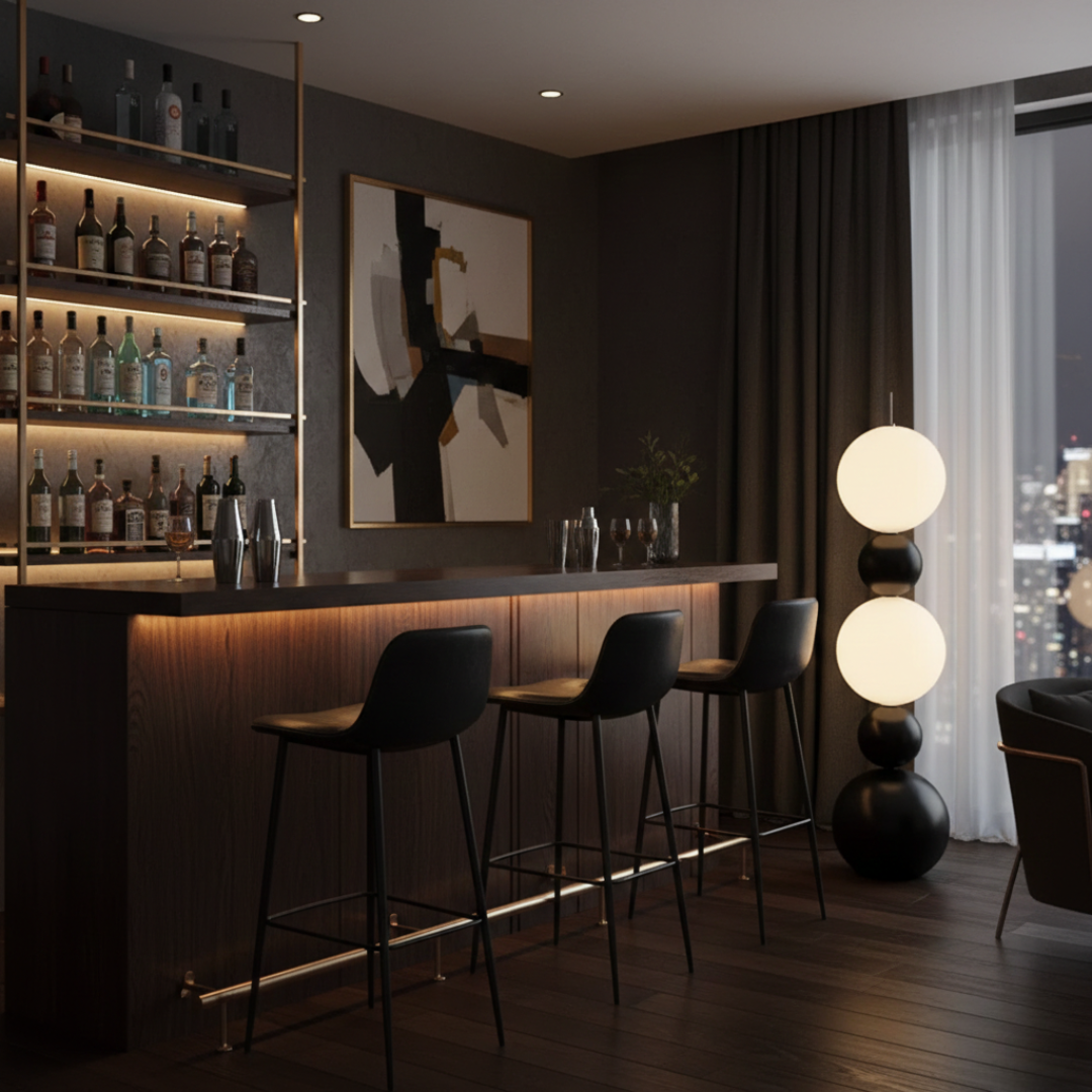 Glass Globe Floor Lamp