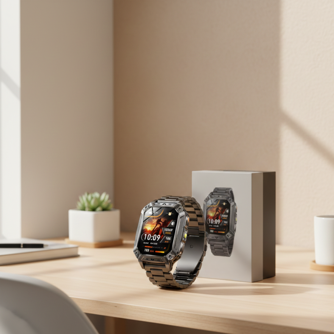 Outdoor Fitness Smartwatch with AMOLED Display – Waterproof Activity Tracker