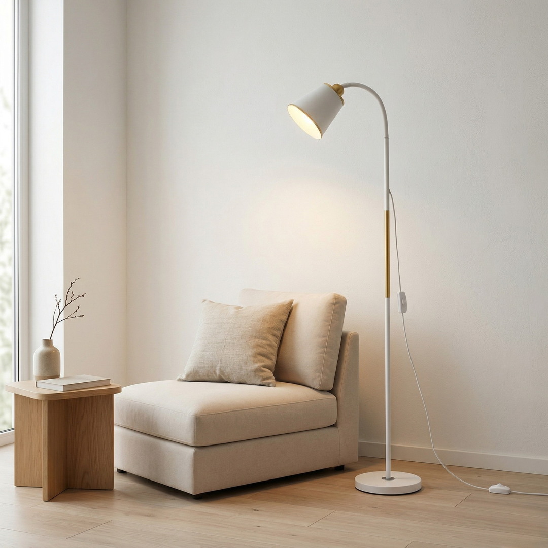 LED Floor Lamp with Adjustable Head